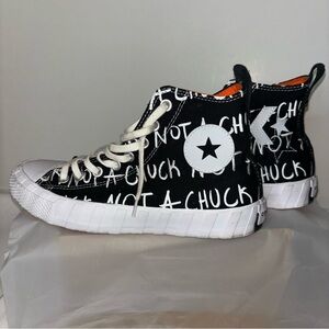 CONVERSE UNT1TL3D Hi Not a Chuck Black Men’s Graphic Sneakers Size 7.5